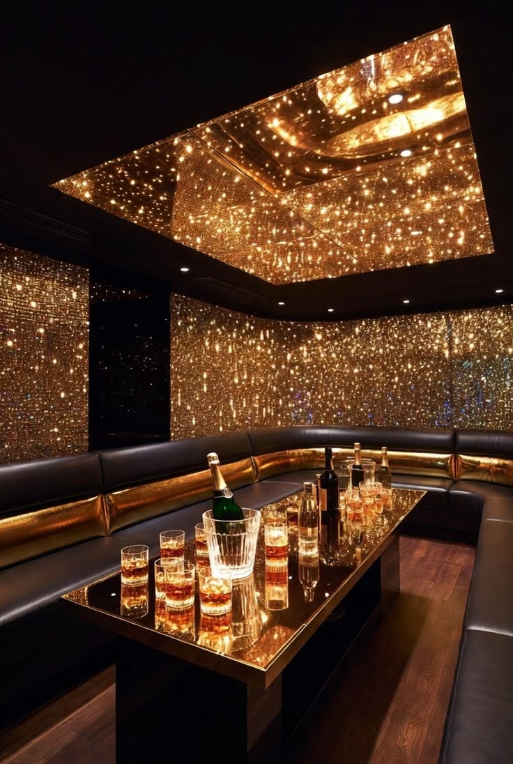 Phòng VIP Karaoke Raptor với trần ánh sao và ghế ngồi bao quanh